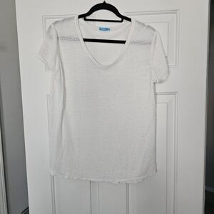 J. McLaughlin White V-Neck Women's Tee Size M